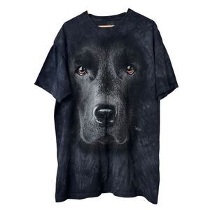 The mountain Black Lab Face Classic Cotton T-Shirt short sleeve size 2XL